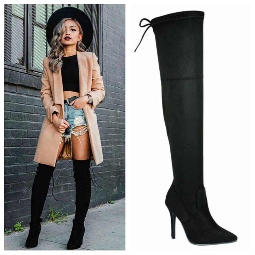 LAST ONE Suede Over-the-Knee Boots